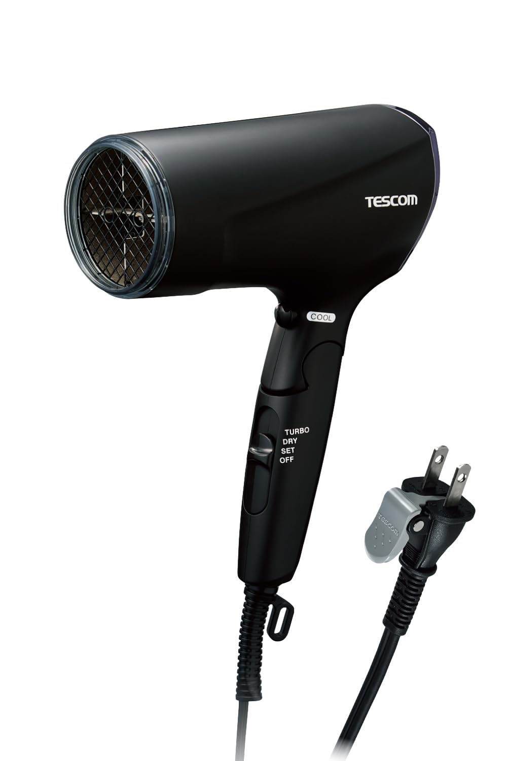 TESCOM Hair dryer Protect Ion Foldable Quick Dry Small Lightweight Cold/Hot Air Speedom Rack Pull Plug Black TD570A-K