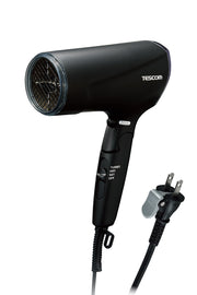 TESCOM Hair dryer Protect Ion Foldable Quick Dry Small Lightweight Cold/Hot Air Speedom Rack Pull Plug Black TD570A-K
