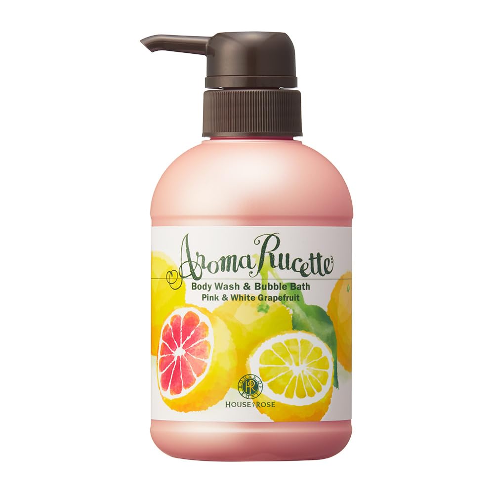 House of Rose Aroma Set Body Wash & Bubble Bath PG&WG (Pink & White Grapefruit Scent) Body Soap 350mL