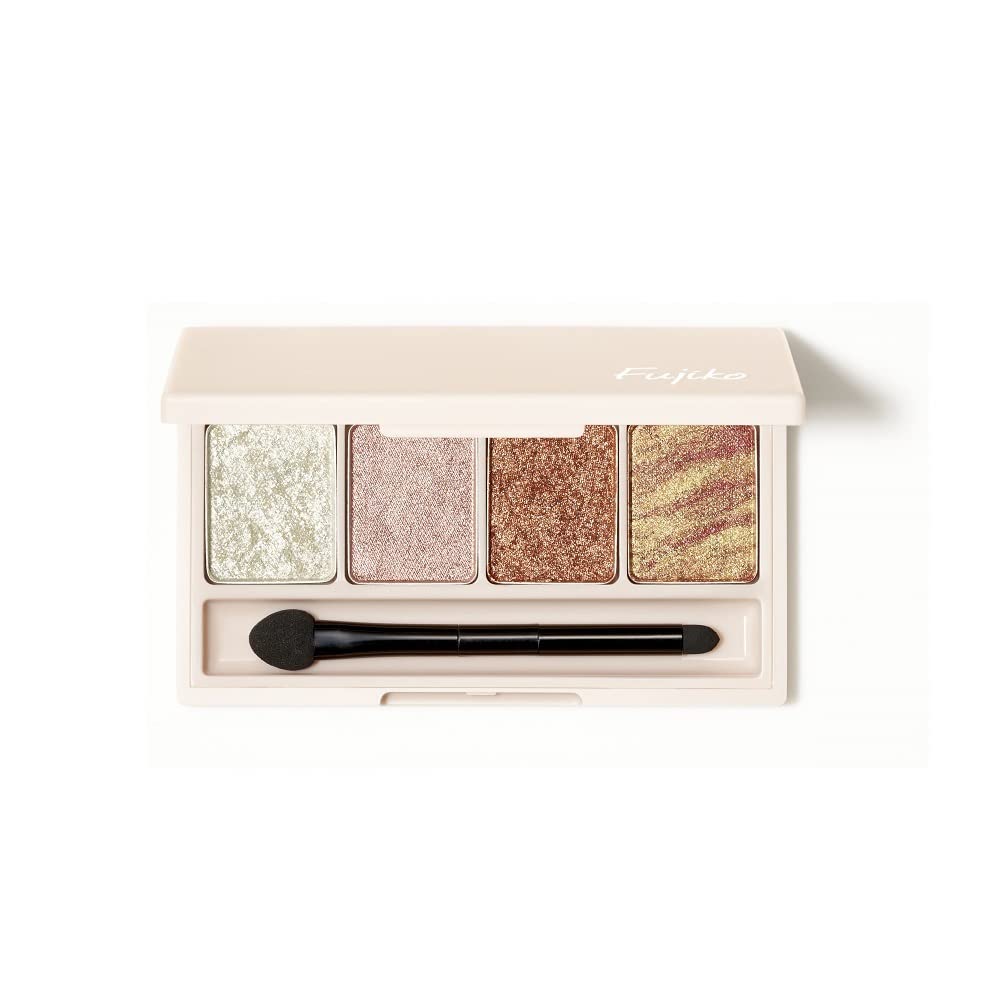 [Fujiko] Fujiko Addition Palette Eye Shadow Eye Palette Eyebrow Brow Lame Matte High & Low Palette Brush Set Makeup (03 Moist Lame)