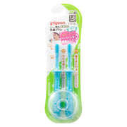 Pigeon Baby Toothbrush Lesson Stage 4 (Blue) 2 pieces 1 year 6 months ~ Blue