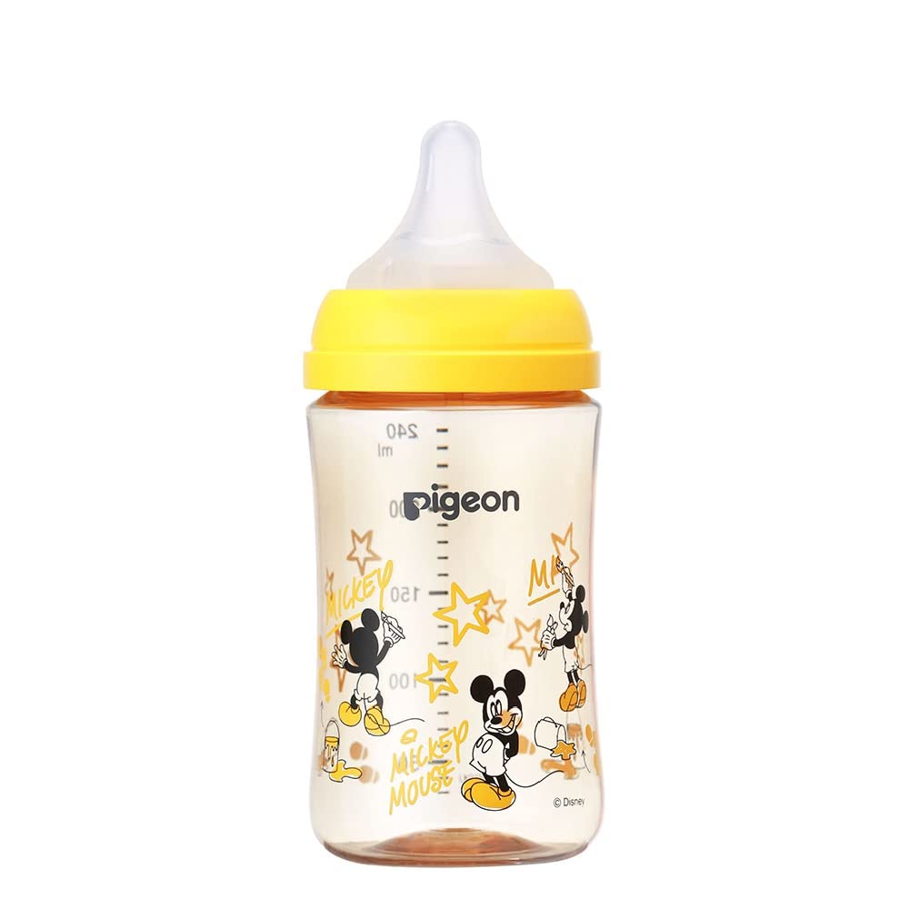 PIGEON Breastfeeding experience baby bottle 240ml Around 3 months ~ High quality plastic Disney Also used in medical institutions Light and unbreakable