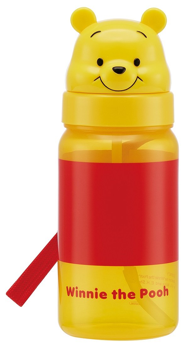 Skater Die Cut Straw Water Bottle Winnie the Pooh Disney 350ml PBS3STD