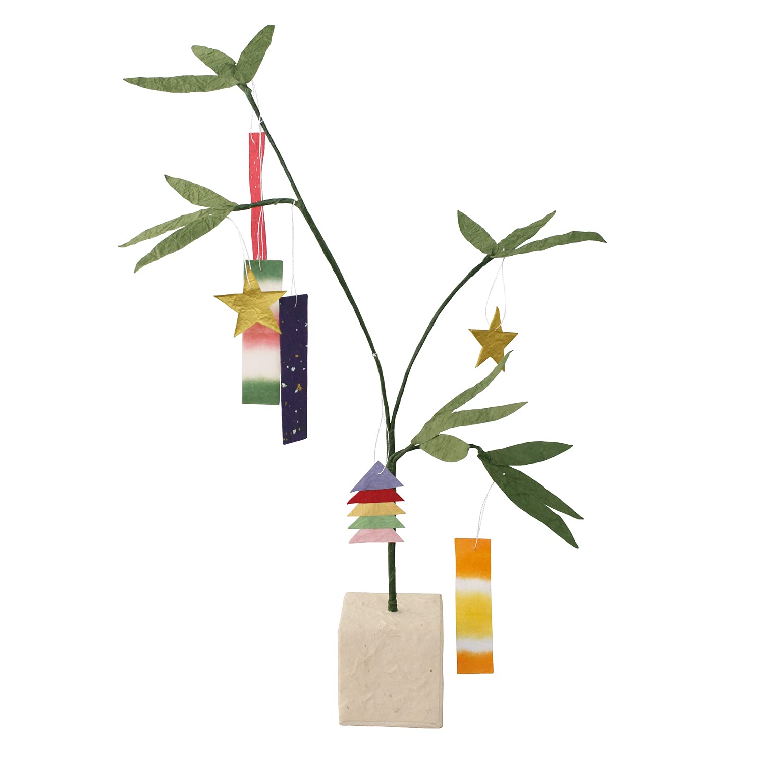 Happy Tanabata Happy Stick Decoration Japanese Paper Tabletop Ornament Tanabata Decoration Bamboo Decoration Indoor Use