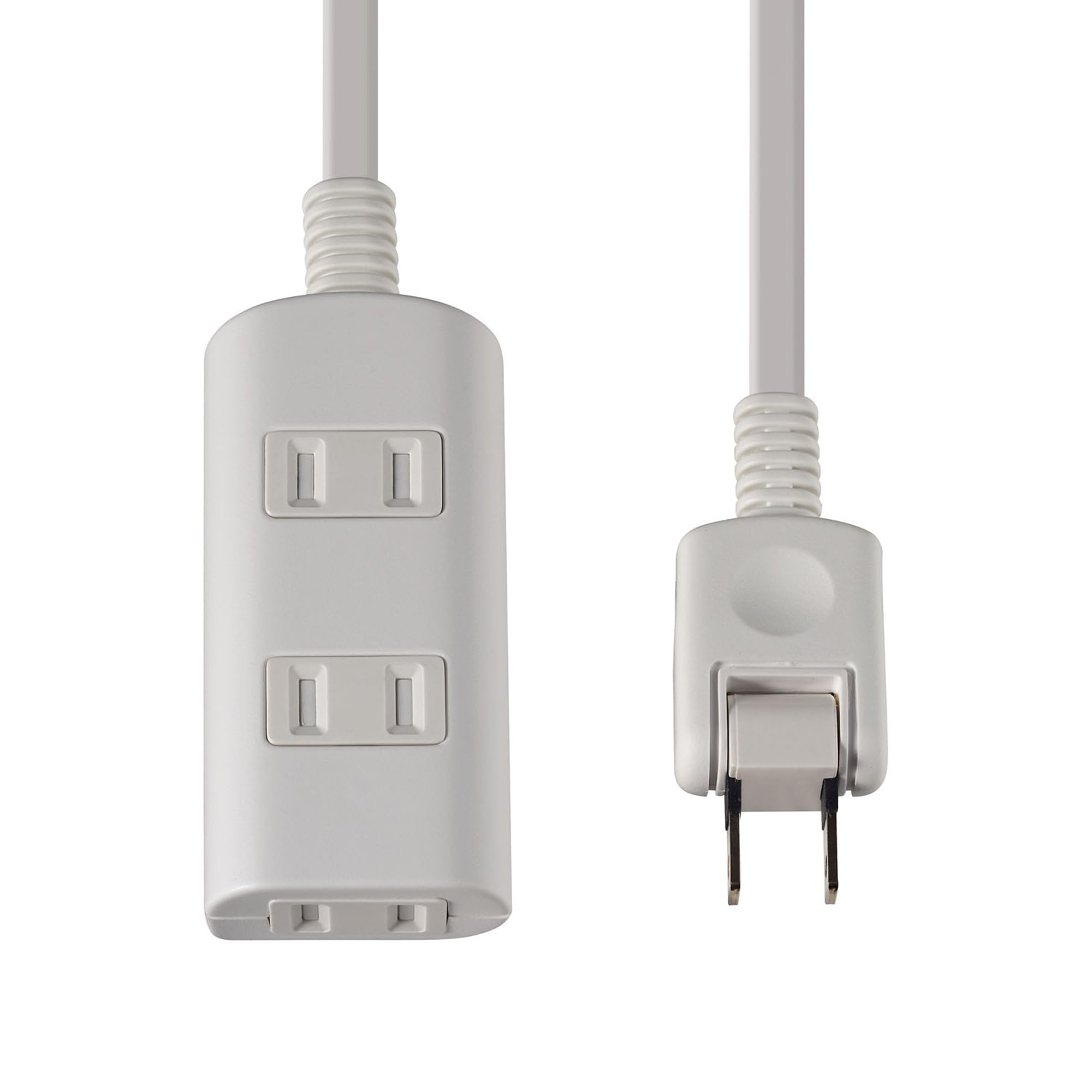 ELPA Tap Run with Door Power Tap Extension Cord 125V 2m 3 Outlets White WBT-N3020B(W)