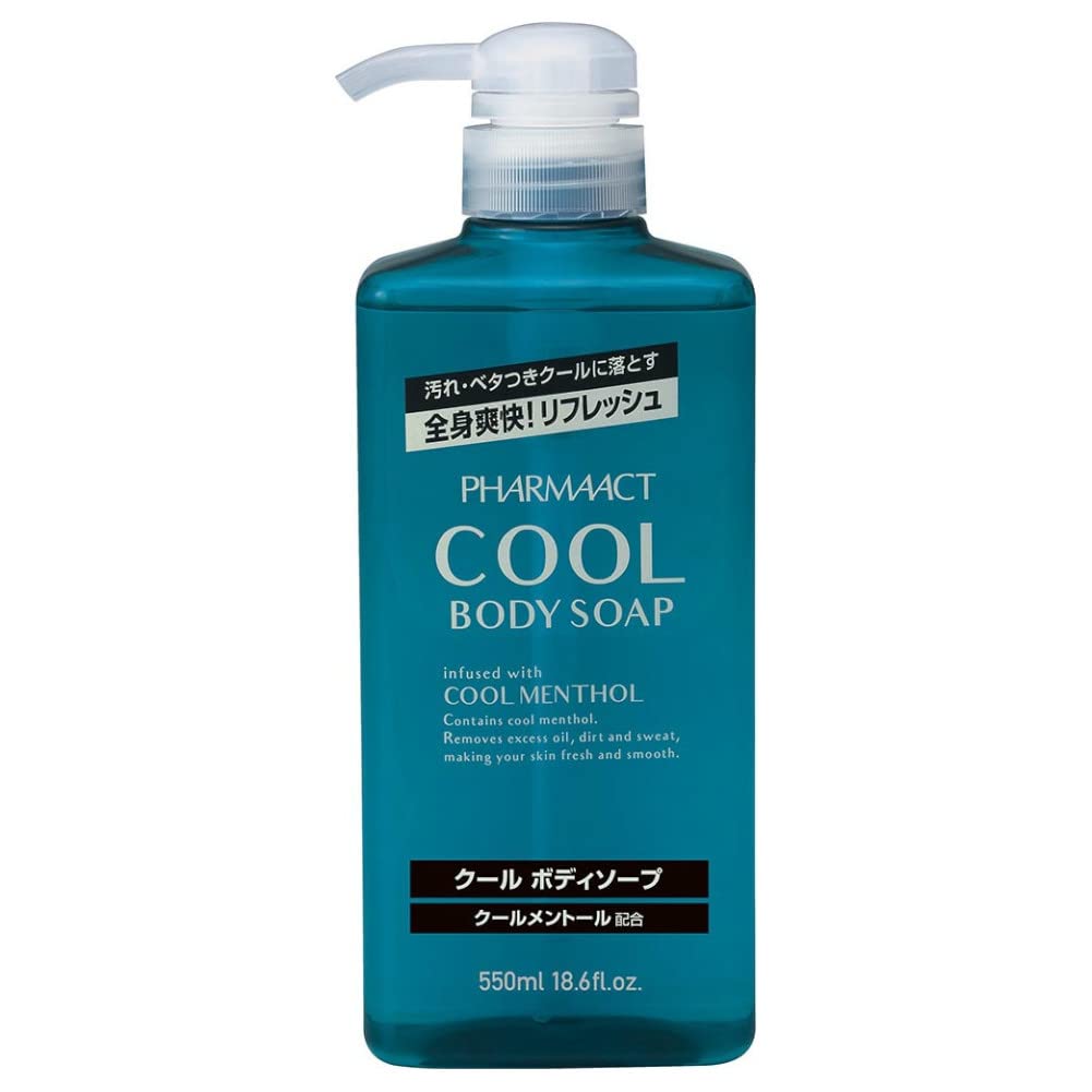 Kumano Yushi Pharma Act Cool Menthol Contains Cool and Mochi Cooling Feeling Refreshing Body Soap 550ml