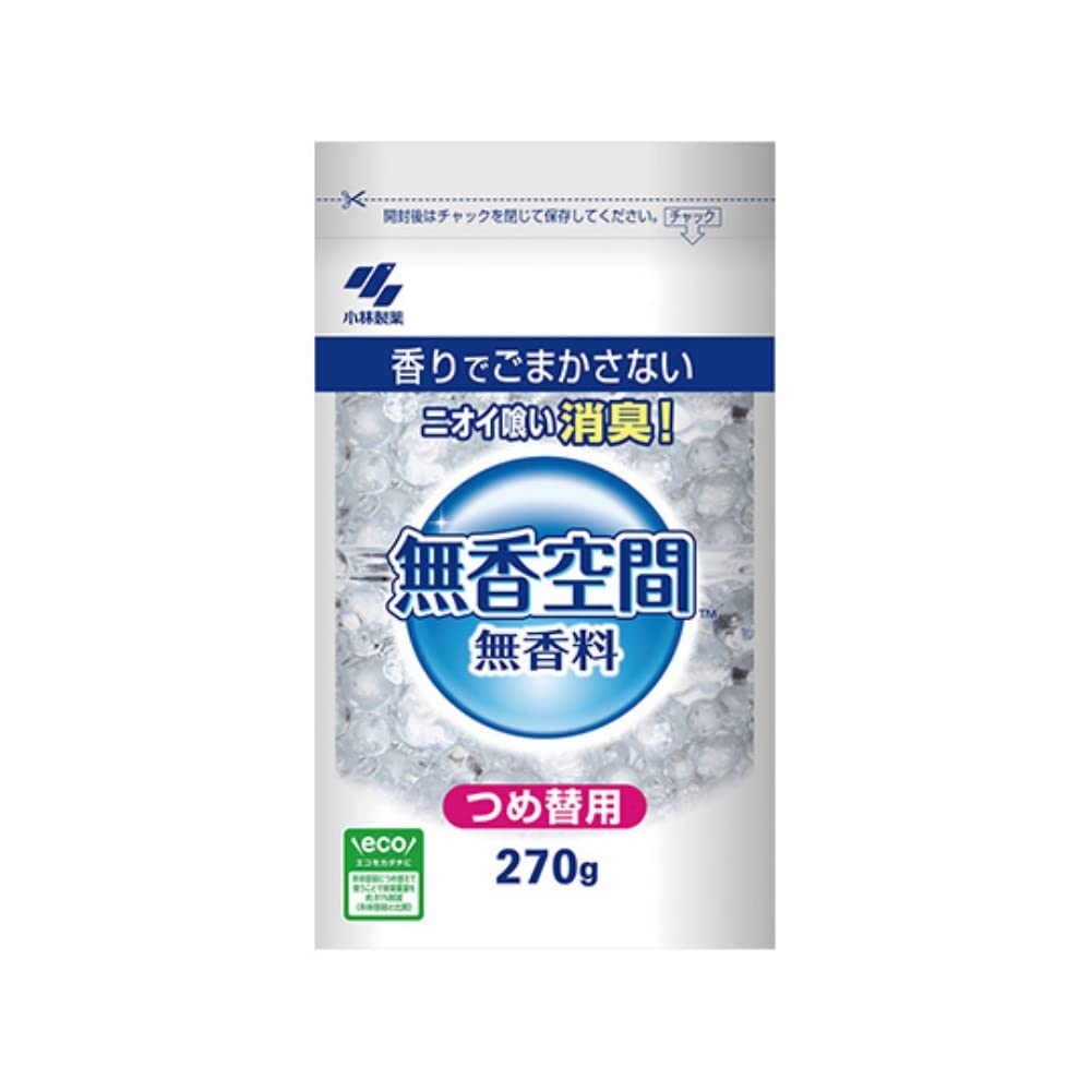 무향 공간 두어 형 소취제 【소취 비즈로 확실히 소취】 방 현관 신발 상자 나막신 상자 옷장 화장실 애완 동물의 냄새에도! 고바야시 제약 (레귤러 사이즈/무향료) 리필 270g
