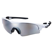 SWANS Sports Sunglasses FACEONE FO-3151 MAW Made in Japan Polarized Mirror Matte White Silver Mirror x Polarized Smoke (Multi-coated Back) Baseball Tennis Cycling Running