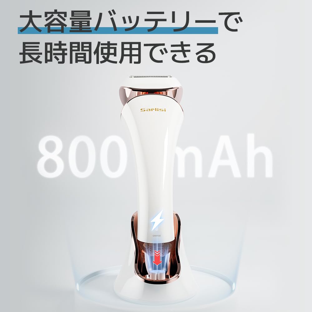 여성용 면도기, 광범위한 호환성, IPX6 방수, 습식 및 건식 사용, 폐기물 제모, 전기식, 3in1 바디 면도기, 로즈 골드 & 화이트