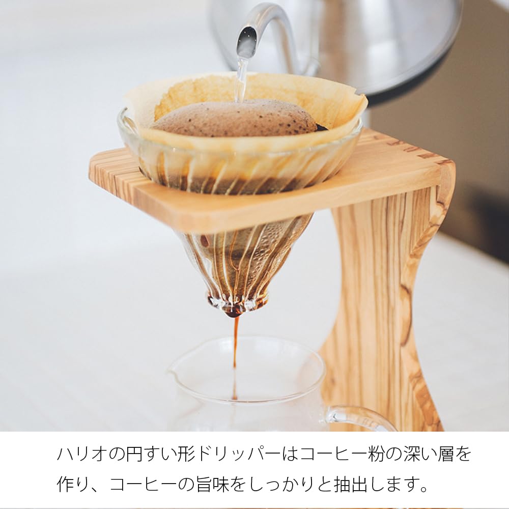 HARIO V60 Olive Wood Stand Set for 1 to 4 Cups Coffee Dripper VSS-1206-OV
