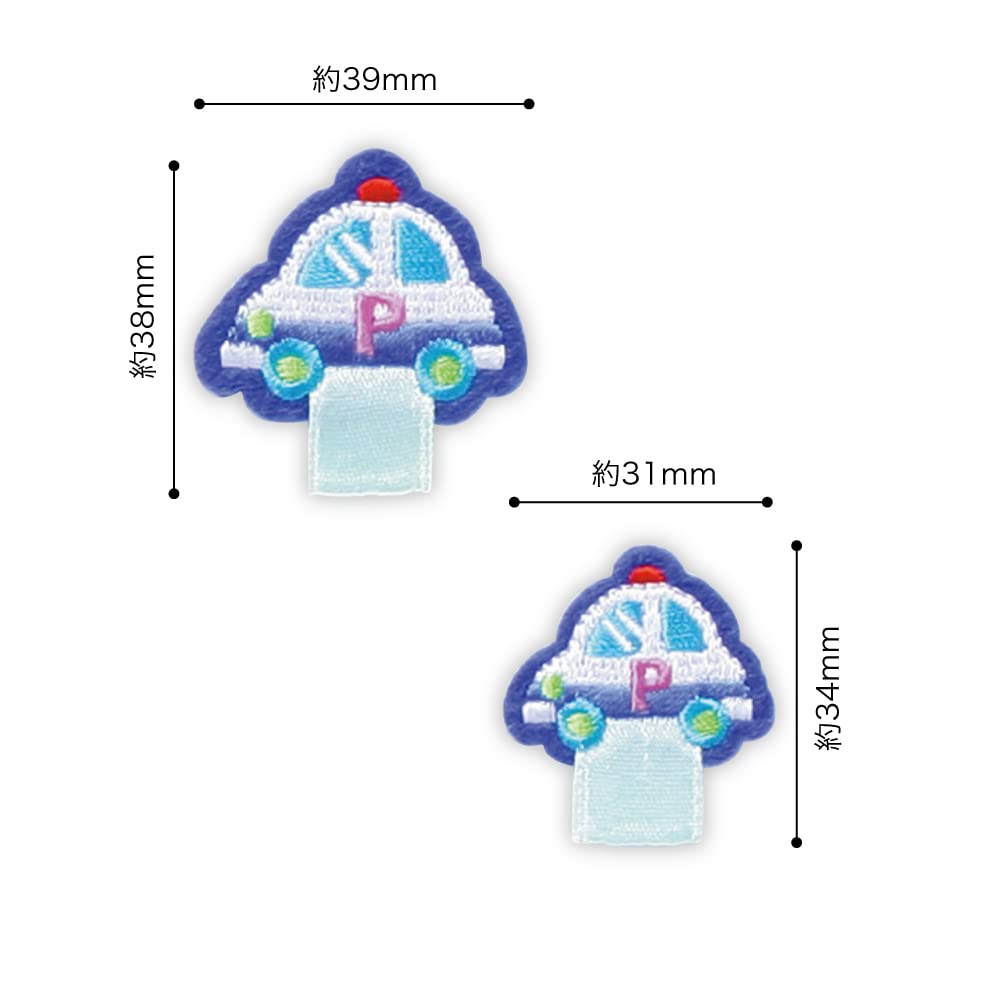 Pioneer name tag applique [police car] RG400-25002 with 1 each large and small