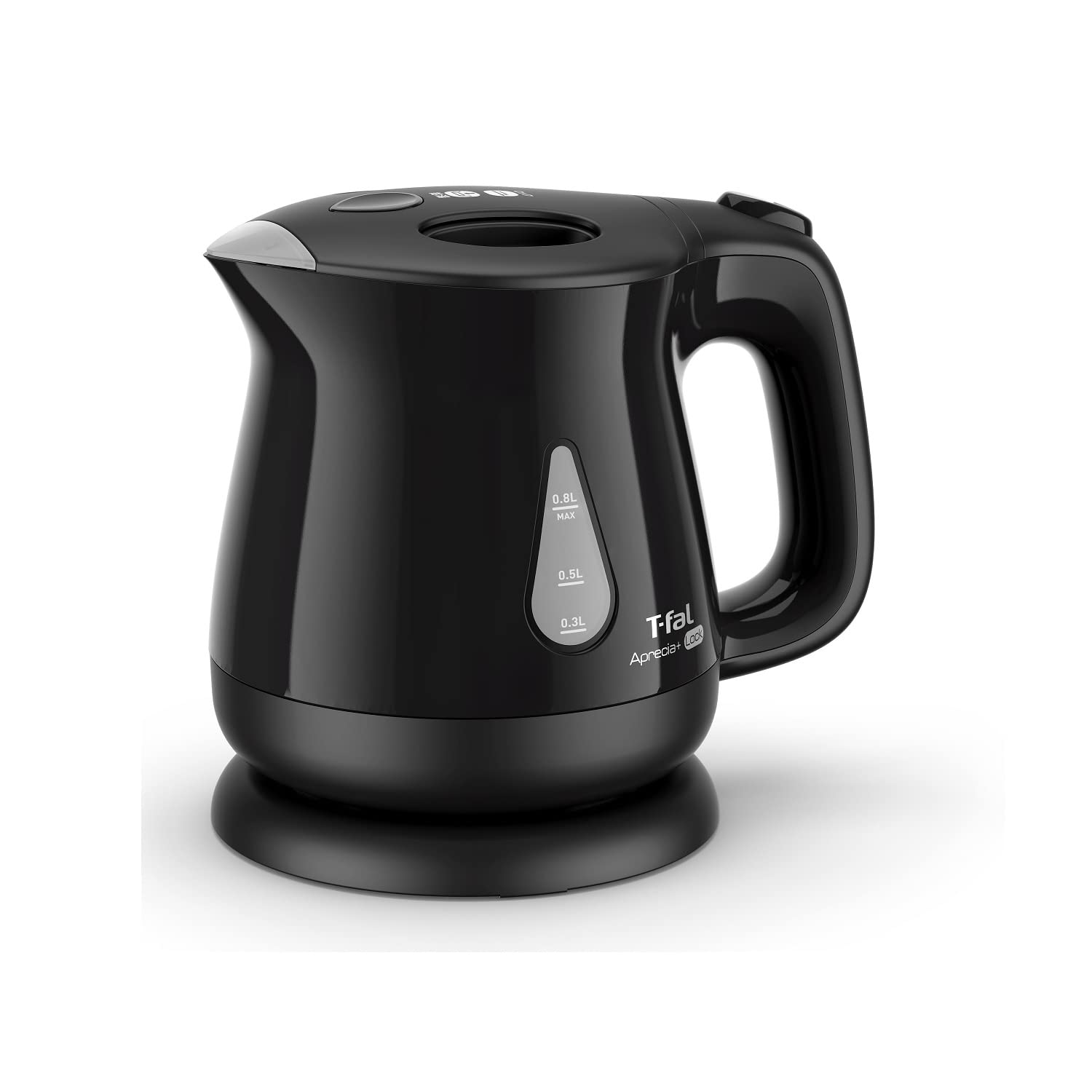 Tefal Electric Kettle 0.8L Tipping Hot Water Leak Lock Steam Saving Design "Apresia Plus Lock Black" KO5408JP