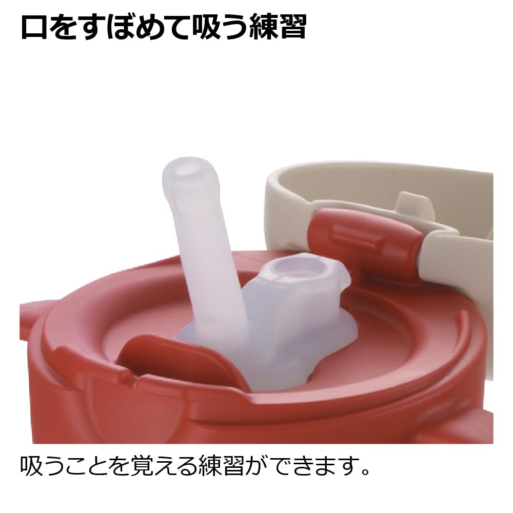 Richell Try Leakproof Cold Straw Mug 450 Red 1 piece 450ml from around 7 months