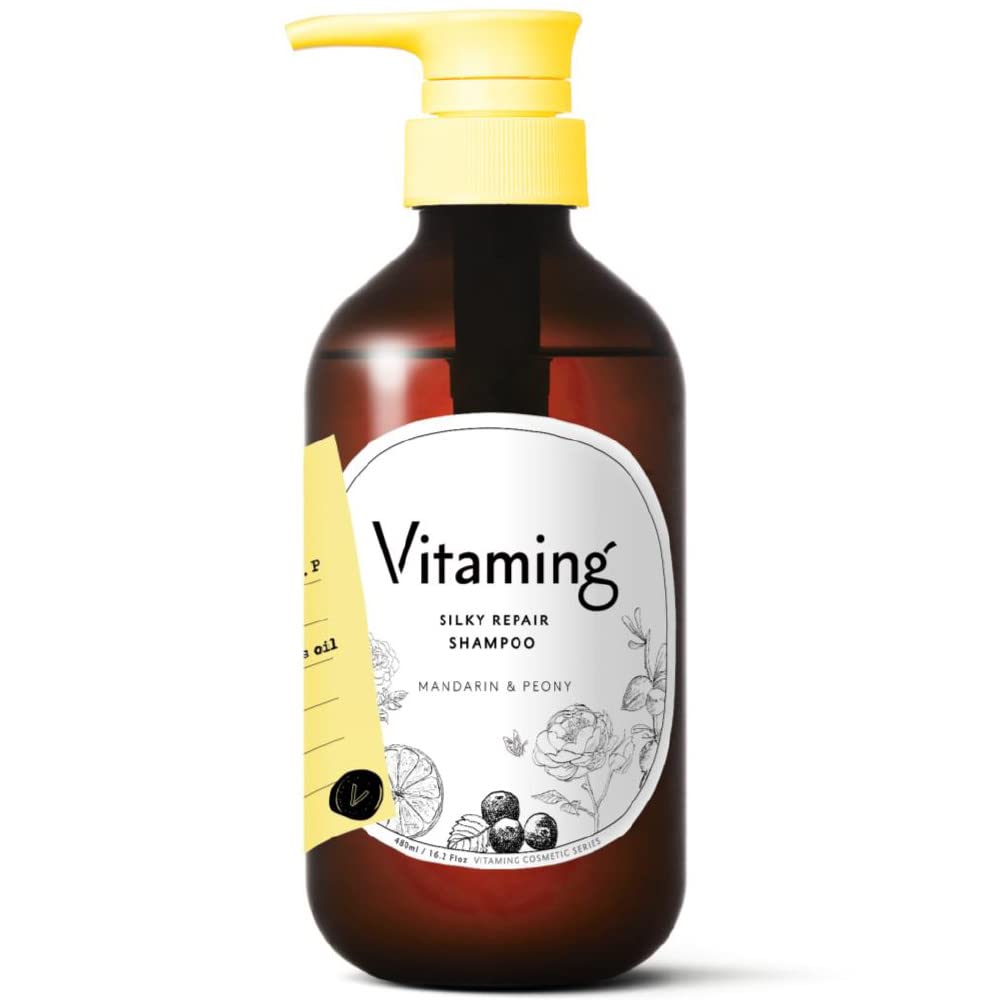 Vitaming 絲滑修復洗髮精 V1 480ml 柑橘和牡丹香味維生素洗髮精維生素頭髮修復