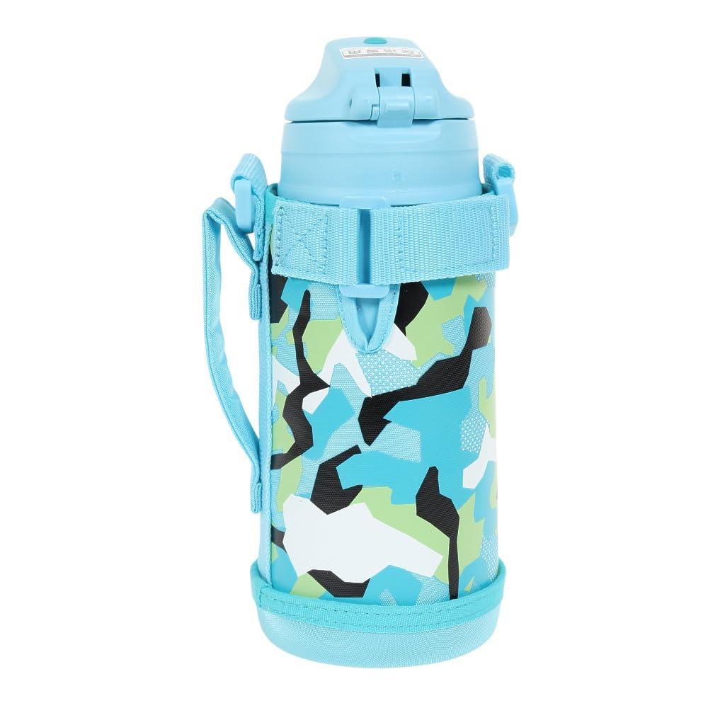 써모스 수통 진공 단열 2웨이 병 0.6L/0.63L 블루 화이트 직접 마시는 컵 첨부 어린이용 통원 통학 FJJ-601WF BLWH