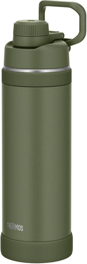 [With handle/dishwasher safe] Thermos water bottle, vacuum insulated sports bottle, 1L khaki, carry loop for easy carrying, direct drinking, removable spout for easy cleaning, cold storage only FJU-1000 KKI
