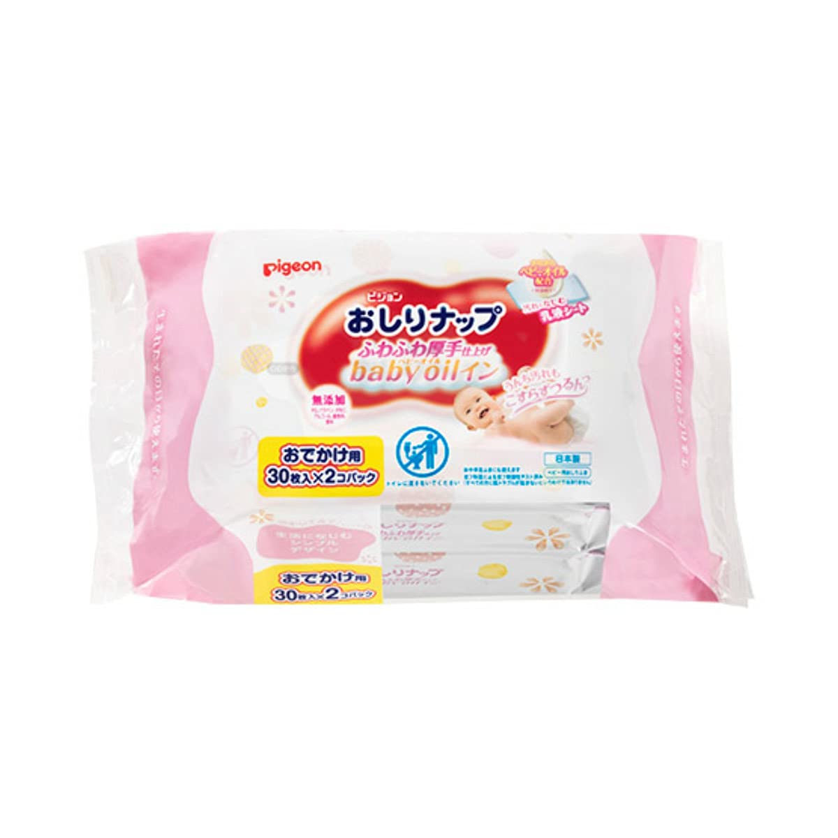 Pigeon Butt Nap Fluffy Thick Finish Baby Oil Inn Going Out (30 Sheets x 2) Baby Wipes