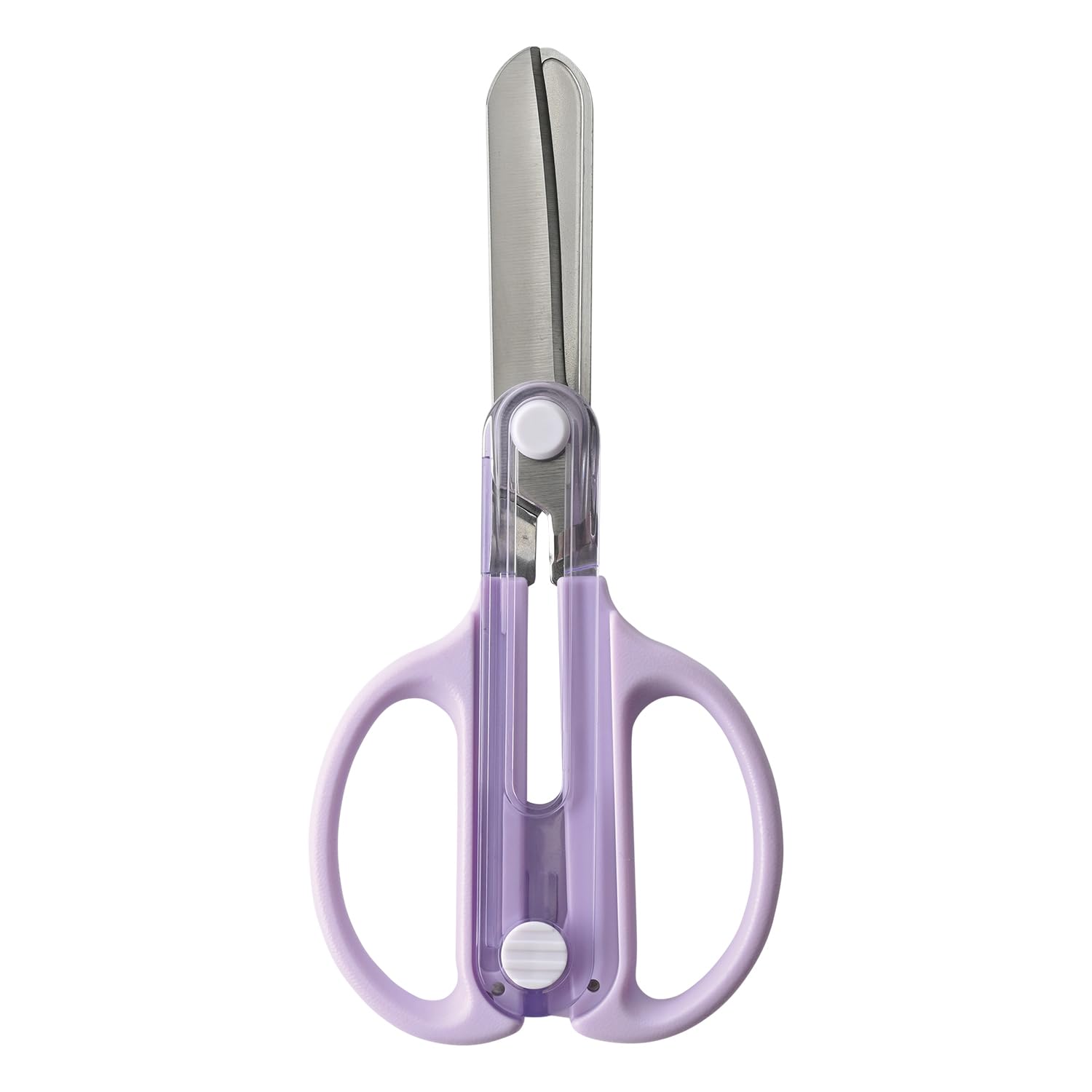 Kutsuwa Scissors, Children's Scissors with Integrated Cap, Purple SS122PU