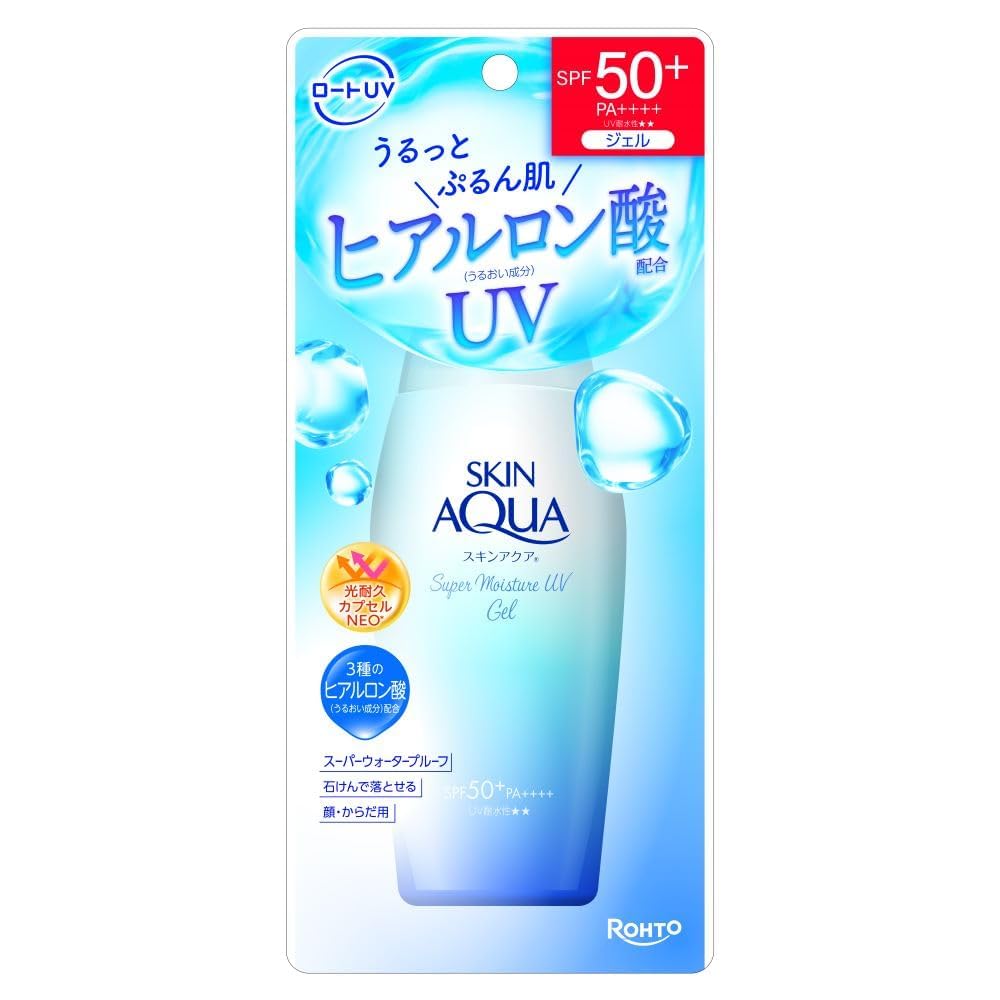 스킨 아쿠아 (SKIN AQUA) 슈퍼 모이스처 UV 젤 자외선 차단제 110g (히알루론산 배합 UV, 슈트와 밀착 젤, SPF50+ PA++++)