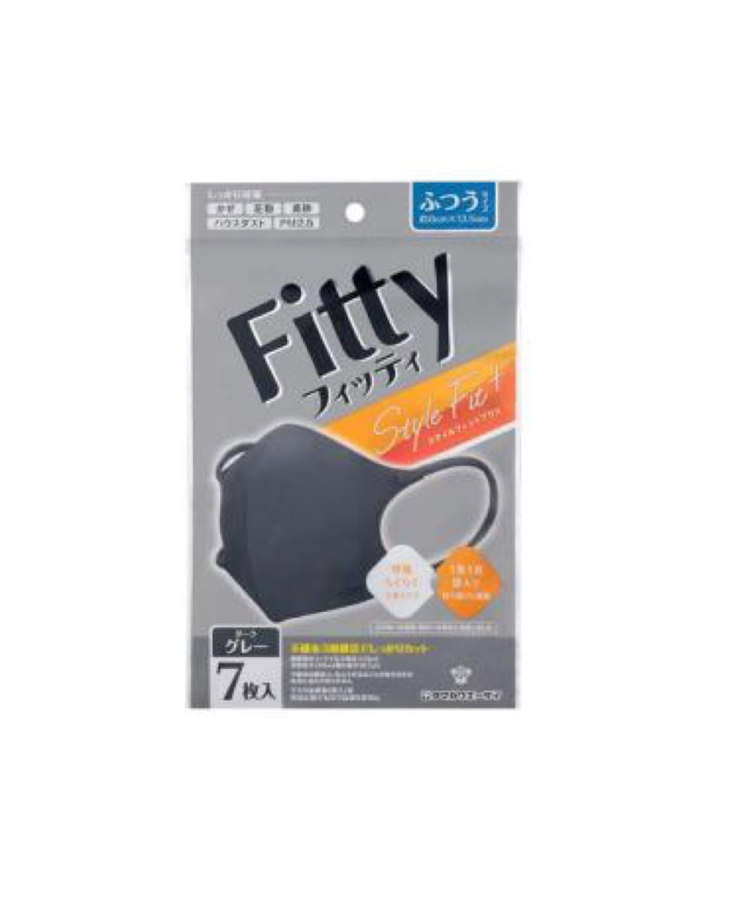 [Tamagawa Eisai] Fitty Style Fit Plus 3D 7-piece set Dark Gray Regular Size Mask
