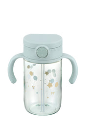Richel Non-Leaking Easy to Wash Outing Straw Mug Light Blue 320ml From 7 Months You can use the straw at the front to drink until the end.