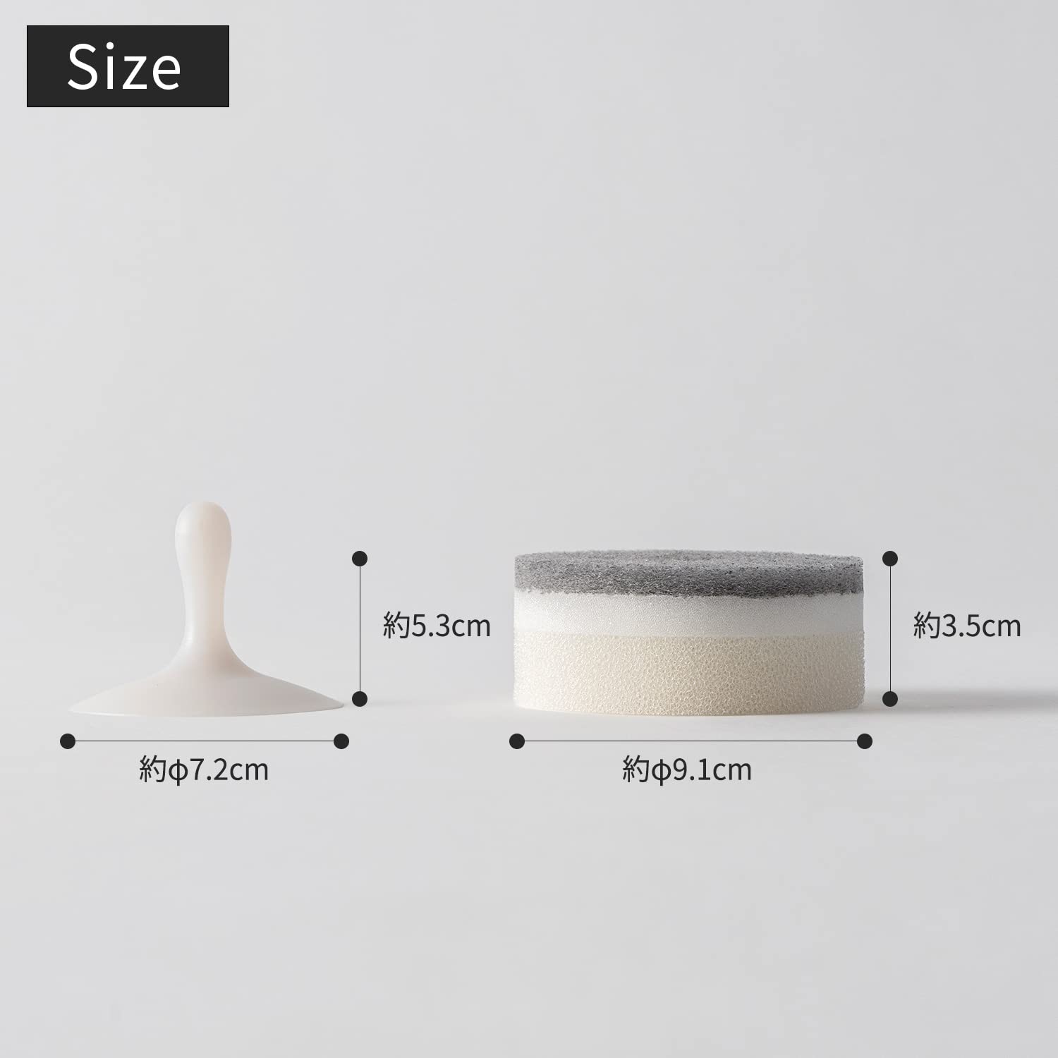 Marna Kitchen Sponge POCO Sponge Dish Washing (With Suction Cup/Floating Storage) Kitchen Sponge Dish Washing Sponge Gray K676GY