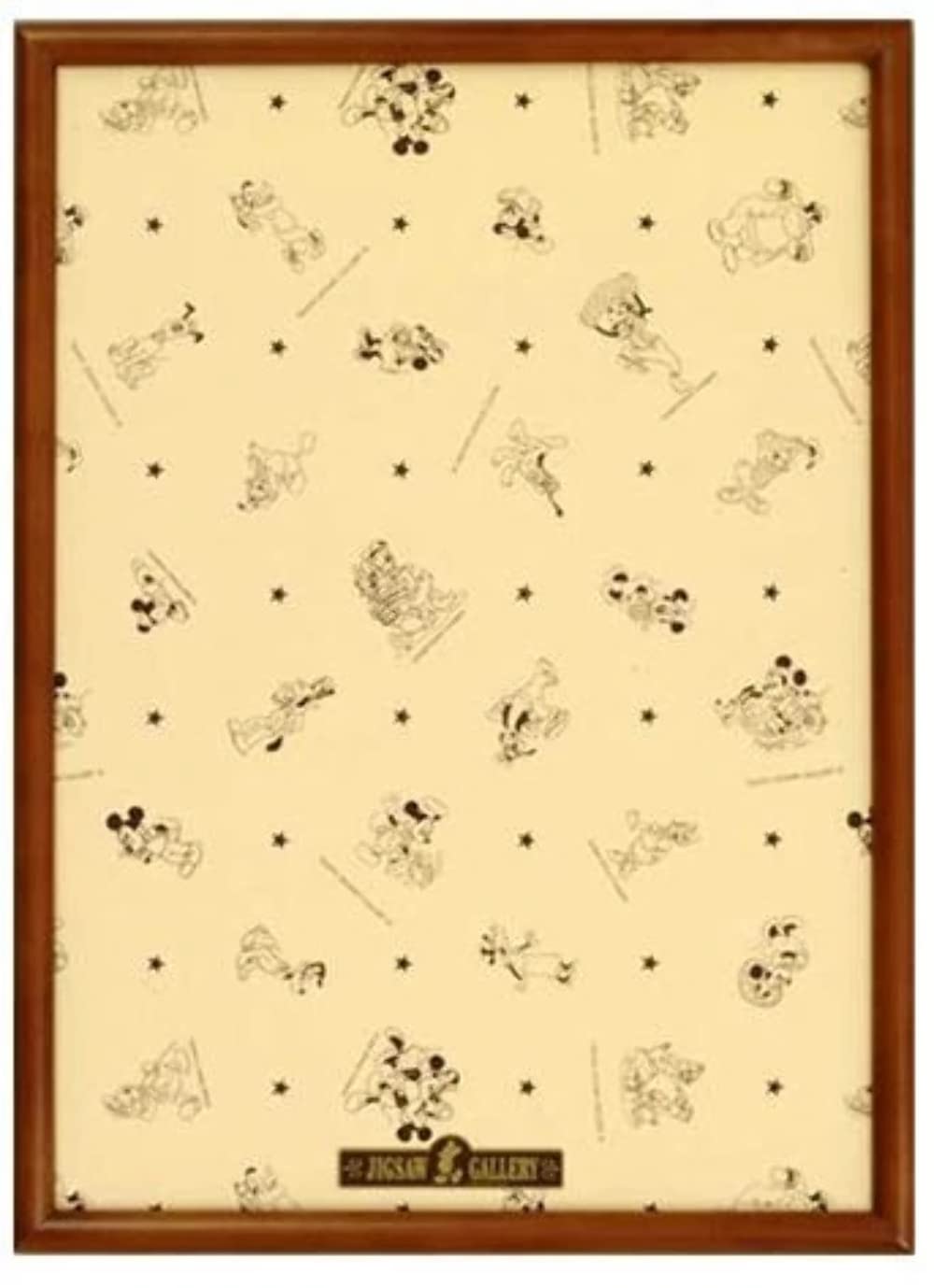 Tenyo [Made in Japan] Wooden Puzzle Frame Disney Exclusive Panel for 500 Pieces Brown (35x49cm) Easy Set Stopper Function Mickey Emblem Plate Hanging Strap Included