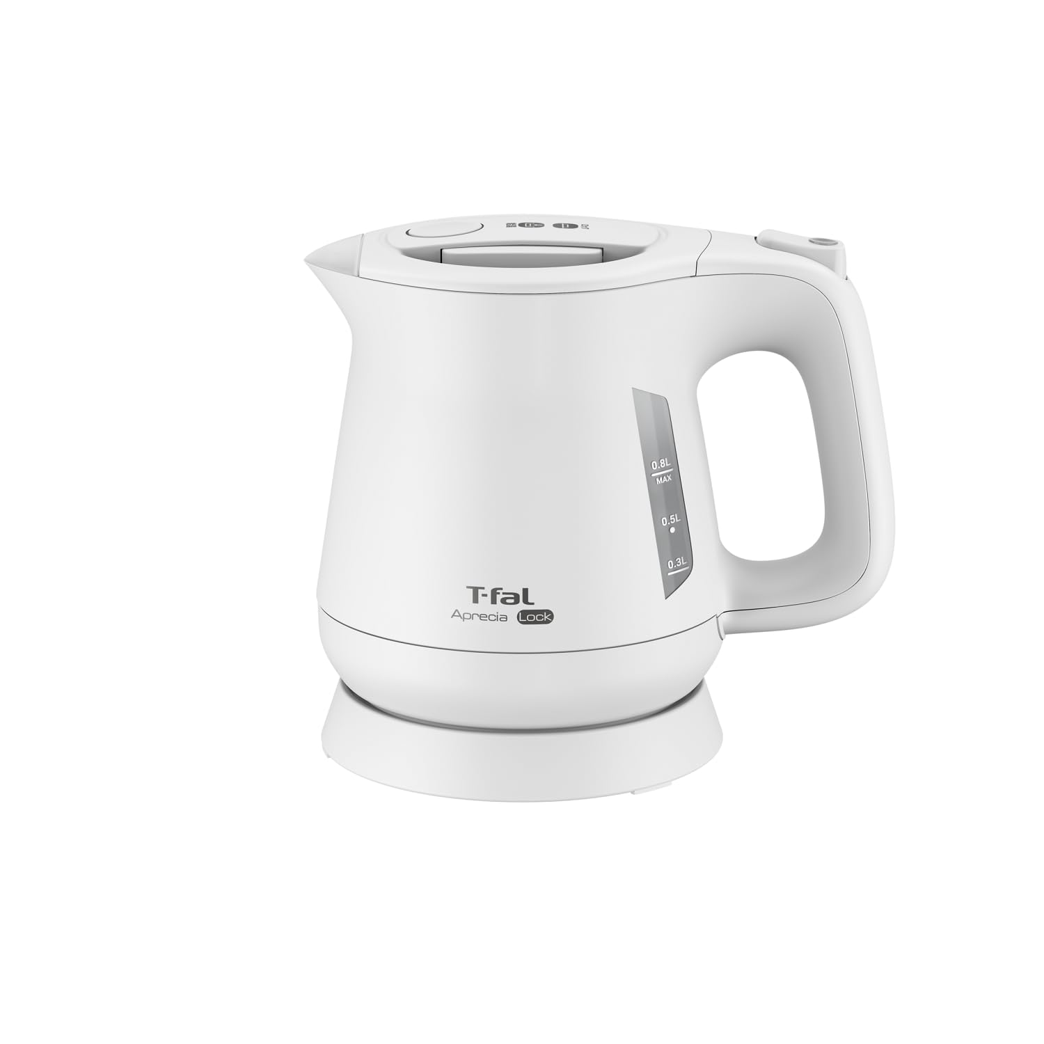 Tefal Electric Kettle 0.8L Lightweight Compact Tipping Hot Water Leak Lock "Apresia Lock White" Steam Saving Design KO6401JP