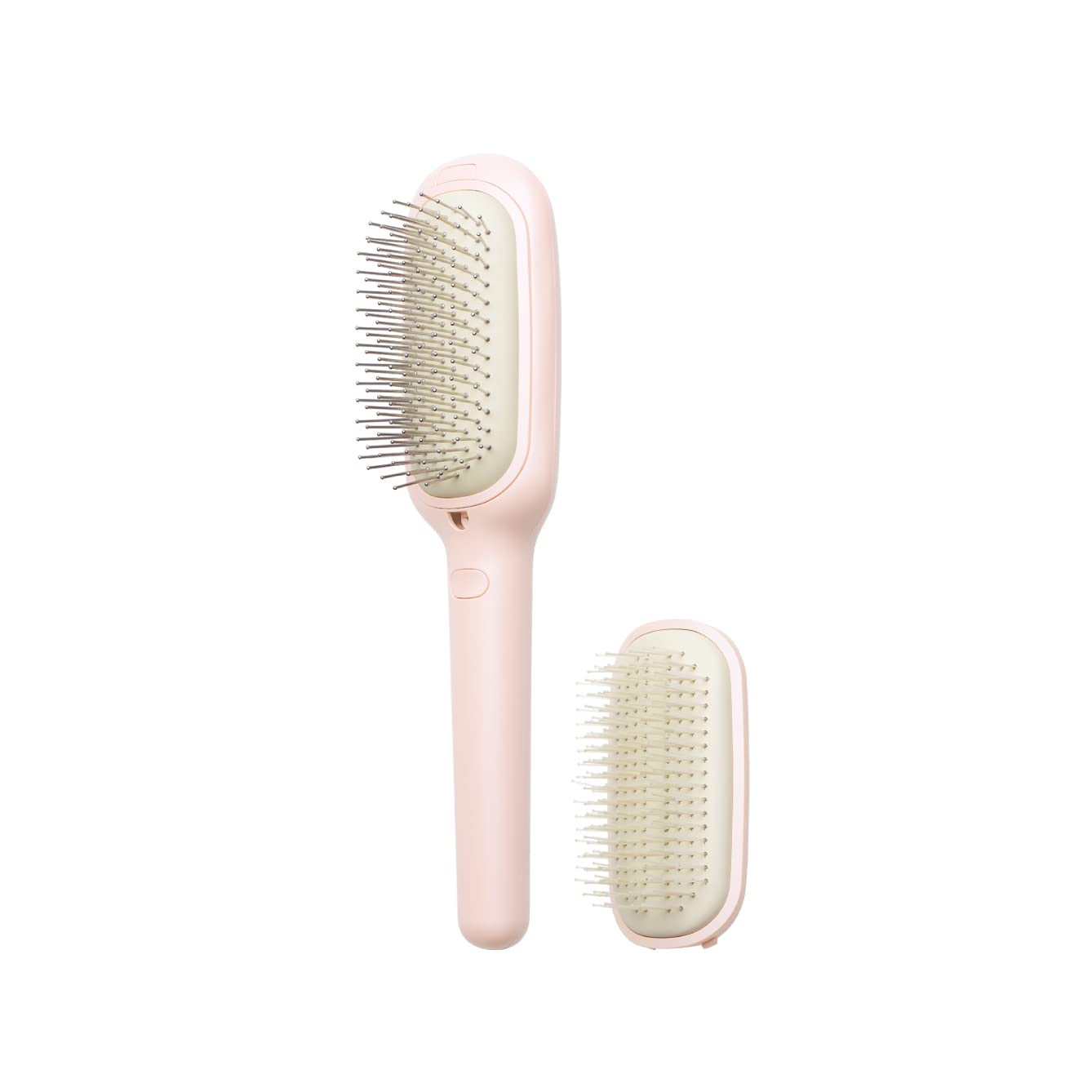 FESTINO Salon Care Styling Ion Brush (SMHB-027) [Sonic Vibration & Negative Ions] Compatible with soft and hard cushions, Moisturizing Care, Washable and Removable (Pink)