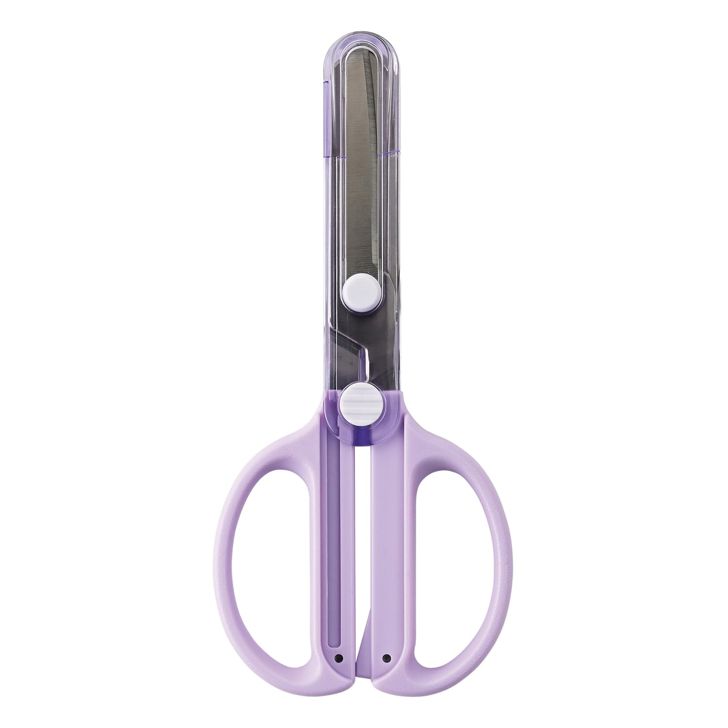 Kutsuwa Scissors, Children's Scissors with Integrated Cap, Purple SS122PU