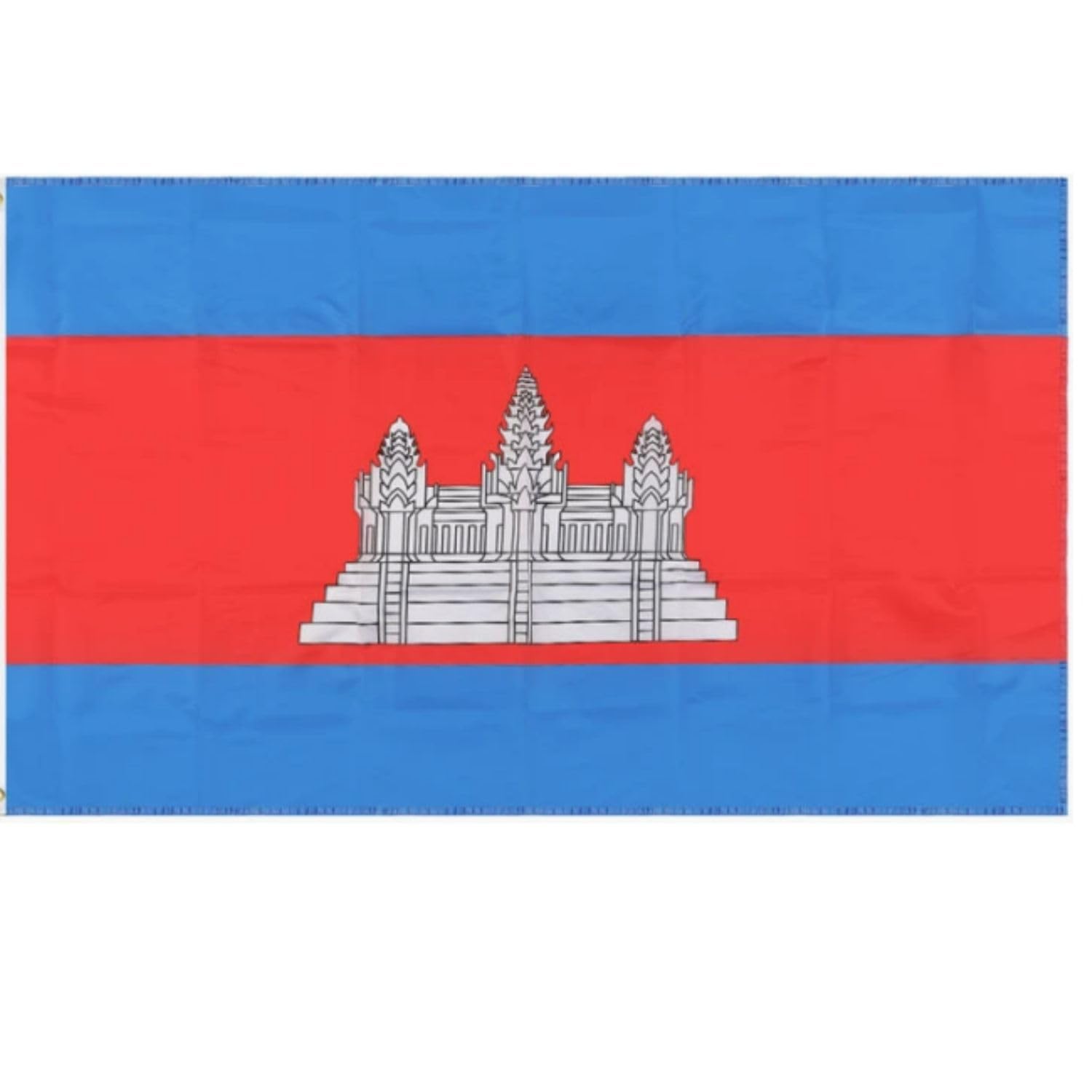 National Flag World Flag Grommet Flag 90 x 150cm Metal Hole for Pole Mounting NYANDELMO (43.Kingdom of Cambodia)