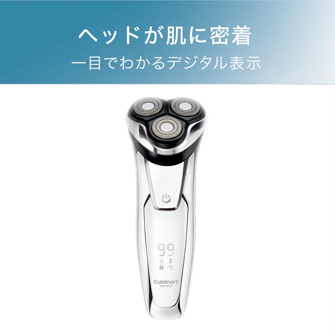 Cuisinart for Men Men's Electric Shaver, Floating Head, Rechargeable/AC Type, Charging Stand Included, Available Overseas, Silver CMS-7200/SJ