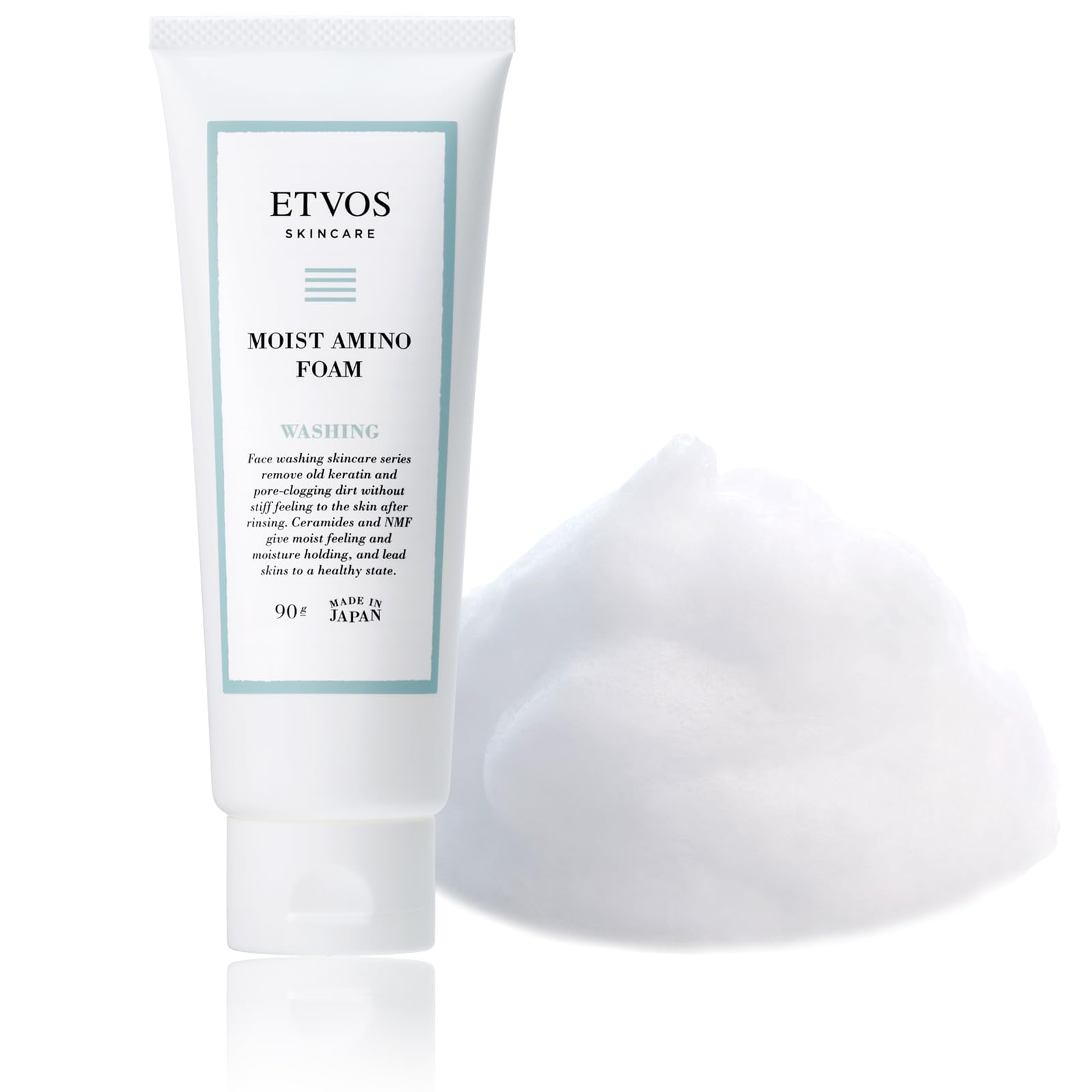 ETVOS (에토 보스) 모이 스토어 미노 폼 90g (세안 폼 인간형 세라미드 아미노산계 건조 피부 민감 피부 미네랄 메이크업)