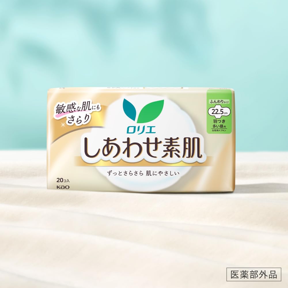 Laurier F Happy Bare Skin, Super Slim, For Regular Daily Use, 20.5cm with wings, 24 pieces