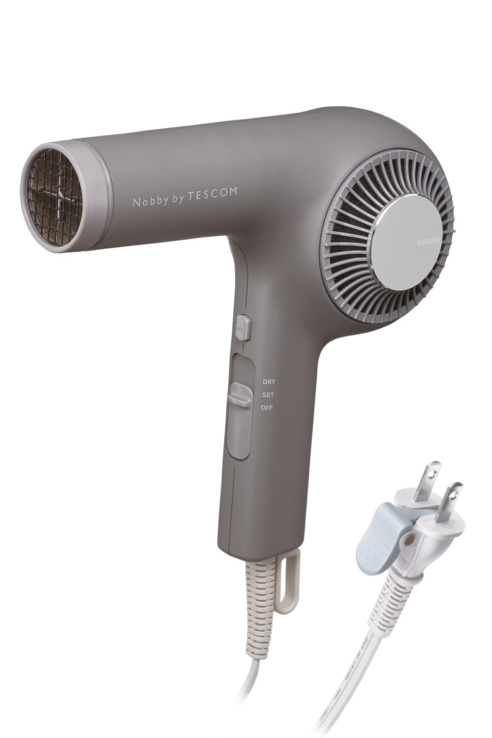 Nobby by TESCOM Dryer Professional Protect Ion Lightweight NIB400A Easy Plug Nobby Smoky Gray NIB400A-H