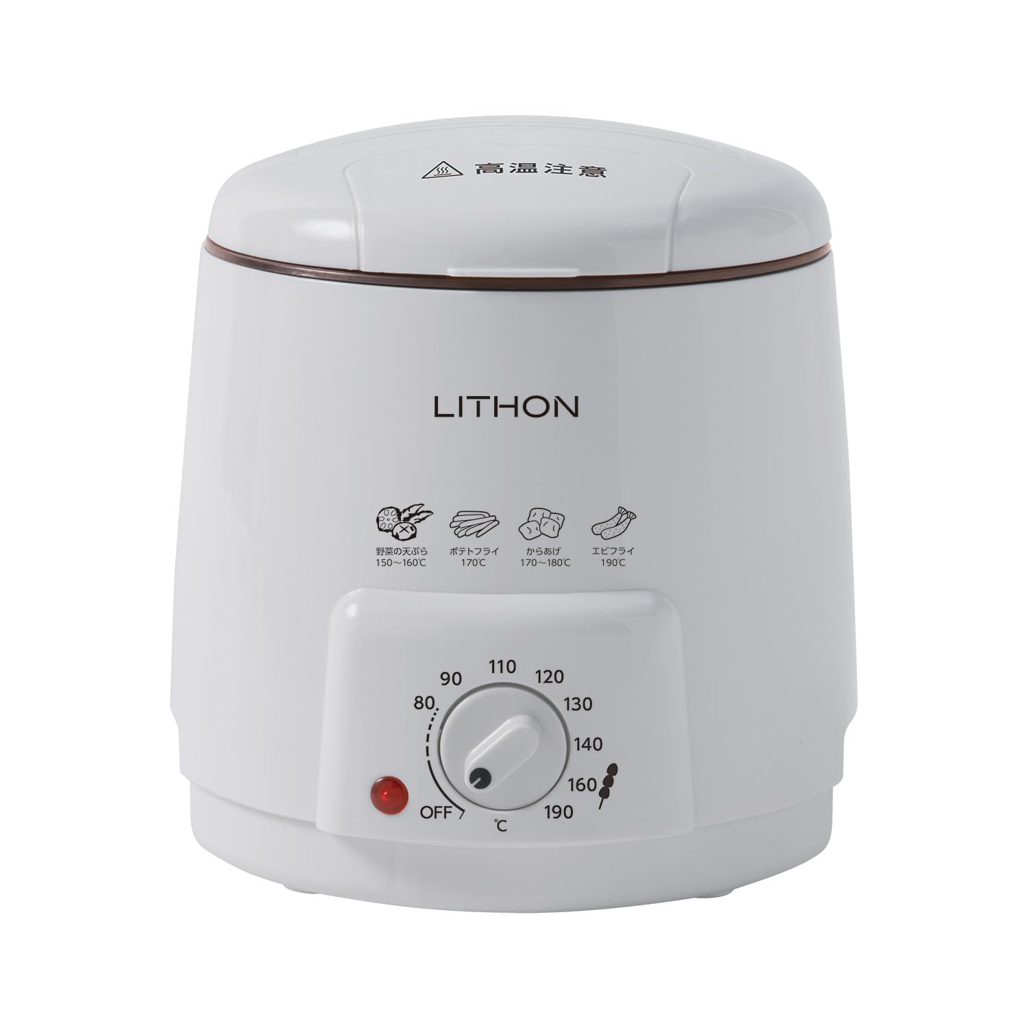 LITHON Street Sweets Maker Fryer, Temperature Adjustable, Basket Included, Oil-Proof Lid Included, Can Make Apple Candy, Fruit Candy, Home, Festivals, Recipes Included, White Tanful KDFY-06BA