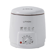 LITHON Street Sweets Maker Fryer, Temperature Adjustable, Basket Included, Oil-Proof Lid Included, Can Make Apple Candy, Fruit Candy, Home, Festivals, Recipes Included, White Tanful KDFY-06BA