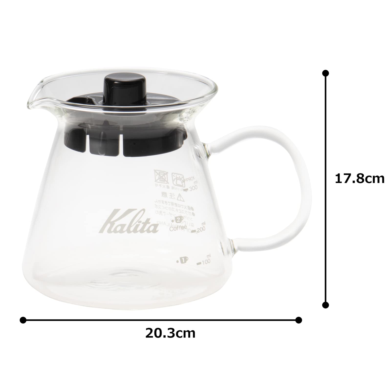 칼리타 Kalita 붓기 쉬운 커피 서버 보온 내열 유리 1~2인용 300ml 전자레인지 식세기 대응 300 서버 G #31253 커피 핸드 드립 기구 커피 카라페 데칸타 세련된 캠프 아웃도어 다방