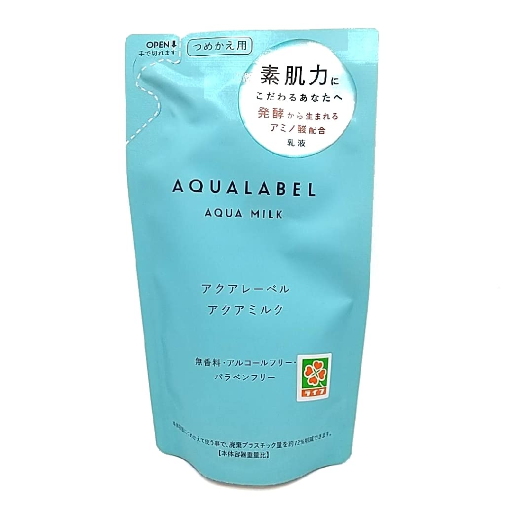아쿠아 라벨 (AQUALABEL) 아쿠아 밀크 117mL 리필 용 유액 무 향료 알코올 프리 파라벤 프리 무착색