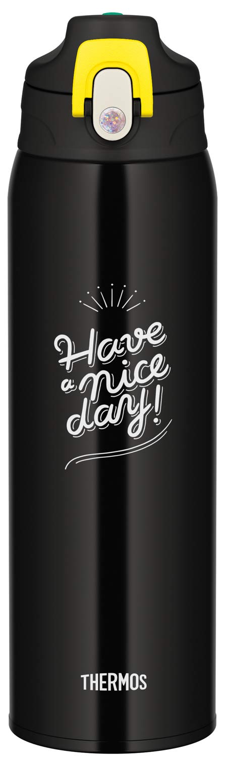 Thermos Water Bottle Vacuum Insulated 2-Way Bottle 1.0L/1.03L Black Check FJJ-1000WF BKC