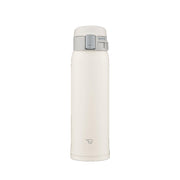 Zojirushi Mahobin Water Bottle 480ml One Touch Mug Lightweight & Compact Standard Type Heat/Cold Pale White SM-SF48-WM