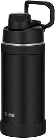 [With handle/dishwasher safe] Thermos water bottle, vacuum insulated sports bottle, 750ml, black, convenient carrying loop, direct drinking, removable spout for easy cleaning, cold storage only FJU-750 BK