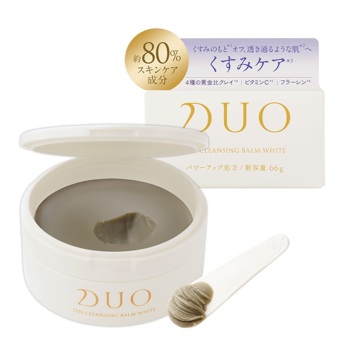 【투명감 쿠스미 케어】 DUO 더 클렌징 밤 화이트 66 g 밤 클렌징 메이크업 떨어뜨림 화장 떨어뜨림 스킨케어 워터 프루프 W세안 불필요 마츠에크 보습 듀오