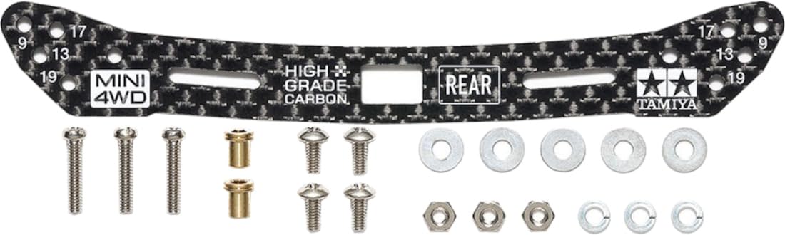 Tamiya Mini 4WD Grade Up Parts No.549 HG Carbon Rear Wide Plate 2mm (Slide Damper Compatible) 15549