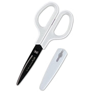 Plus Scissors Fit Cut Curve Fluorine Coat Memory Foam Grip Adhesive Tape Glue Non-stick 30 Degree SC-175SF White/Gray 34-515