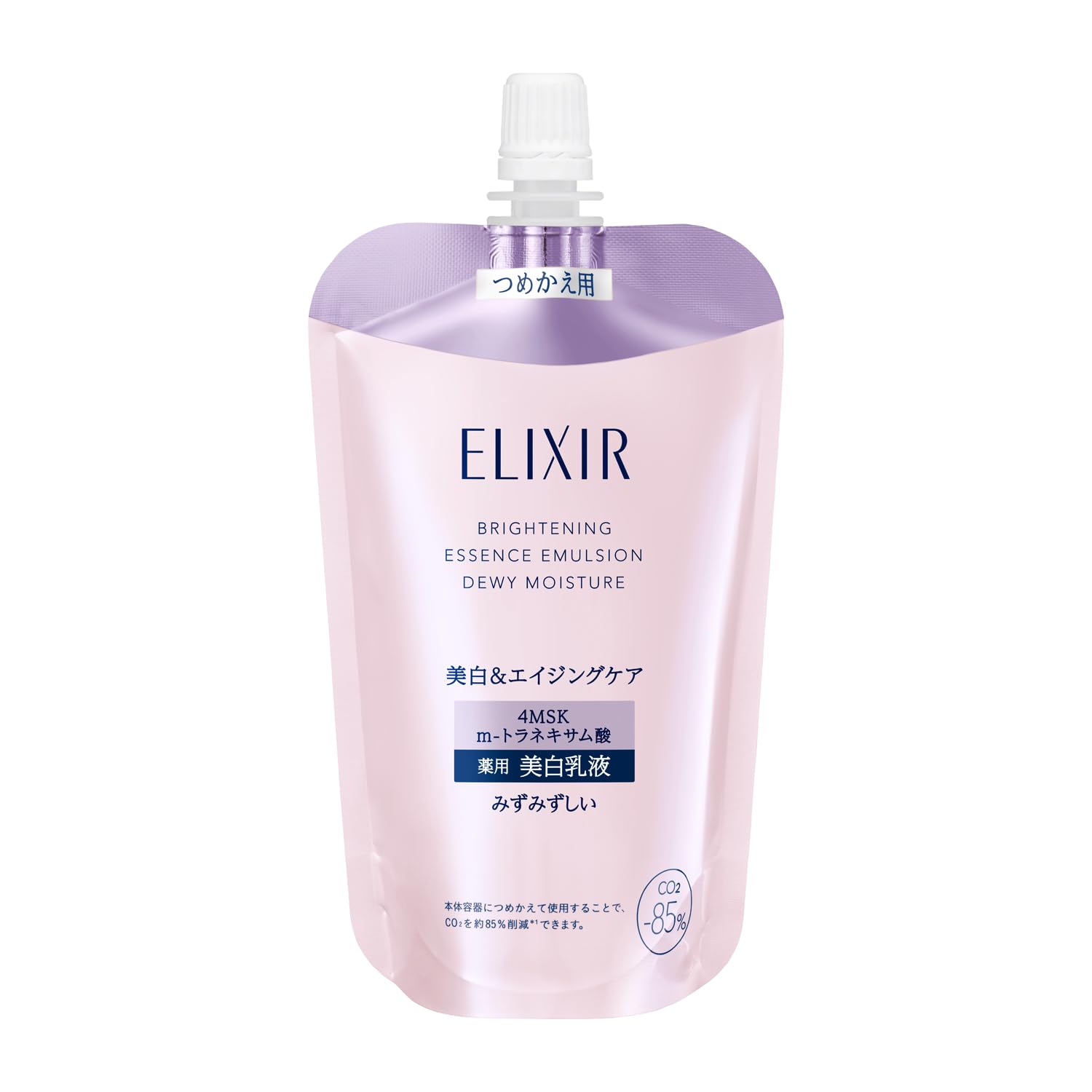 ELIXIR Emulsion Brightening Emulsion Fresh Type CA [2026 Model] Refill Refill 110mL Quasi-drug Whitening Transparency Stain Prevention Firmness Moisture Aging Care Collagensis m-tranexamic acid 4MSK White ELIXIR
