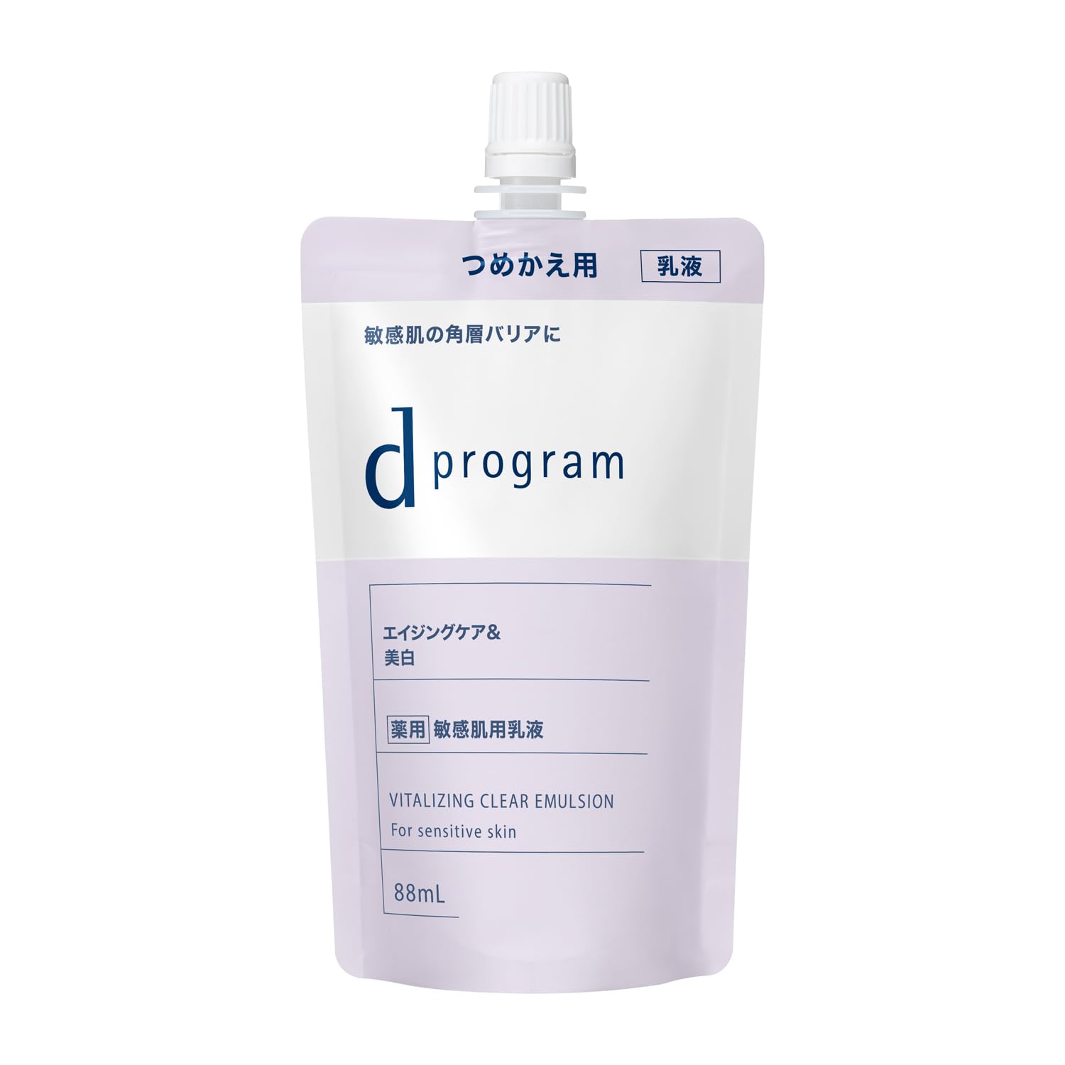 d program Emulsion Vitalizing & Clear Emulsion EX Refill 88mL Quasi-drug Milk/lotion-like Unscented Delicate Moisturizing Skin roughness prevention Focus on skin-beautifying bacteria d program