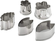 Yoshikawa Made in Japan Vegetable Cutter Mold Sakura Cutter Set of 5 Cooking Iroha YJ2790 Silver