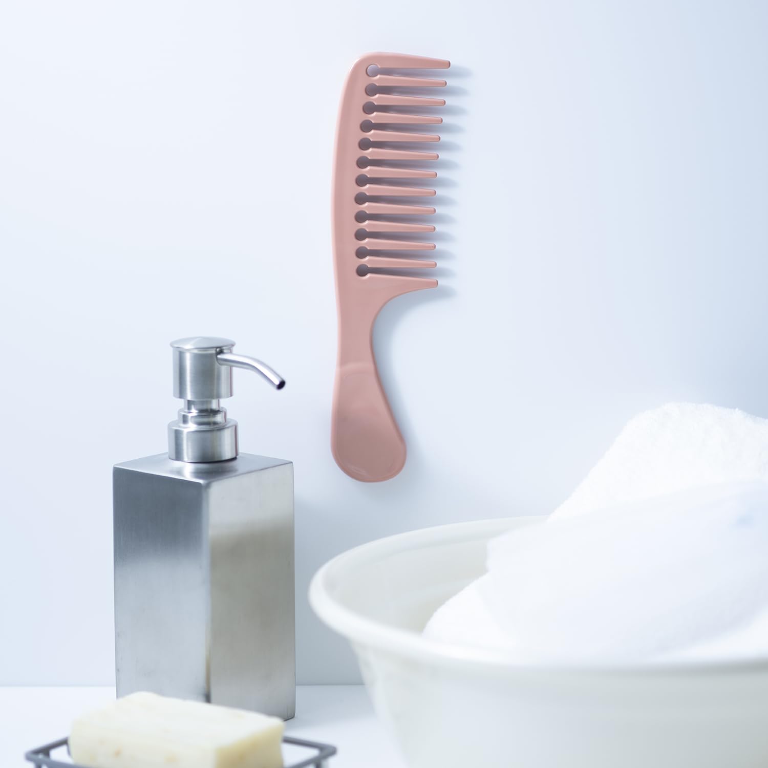 조개 빗 벽에 달라붙는 트리트먼트 빗 거친 빗 헤어 빗 욕실 벽면 수납 자석 KQ3284