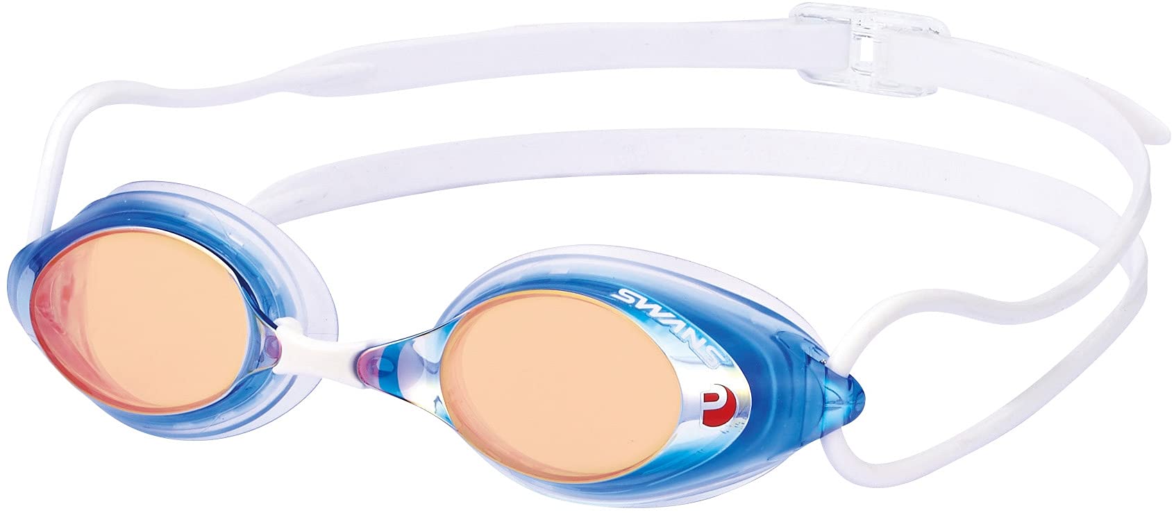 [SWANS] Made in Japan Swimming Goggles SRX-MPAF BLOR Blue x Flash Orange Mirror Racing with Cushion Fina Certified Unisex